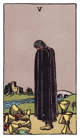 Five of Cups — Rider-Waite-Smith tarot card