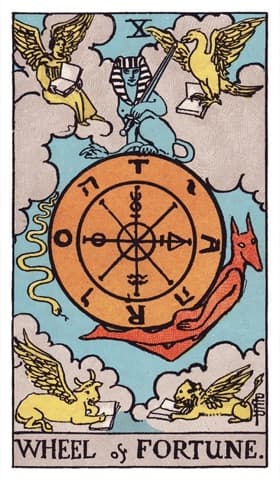 Wheel of Fortune — Rider-Waite-Smith tarot card