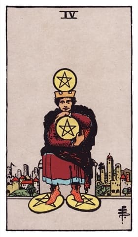 Four of Pentacles — Rider-Waite-Smith tarot card