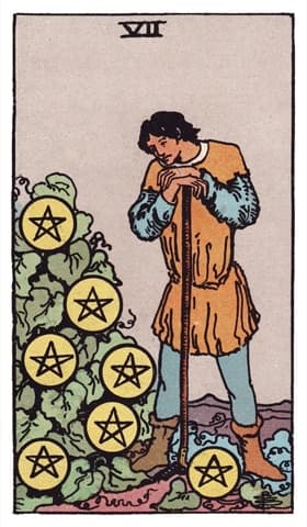 Seven of Pentacles — Rider-Waite-Smith tarot card