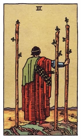 Three of Wands — Rider-Waite-Smith tarot card