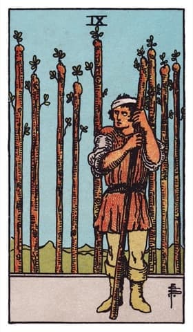 Nine of Wands — Rider-Waite-Smith tarot card